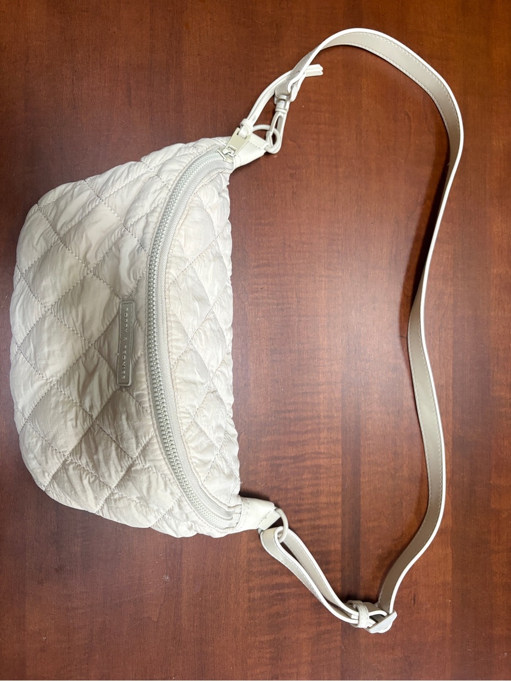 Poppy & Peonies Quilted Cream Crossbody Belt Bag